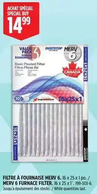 Canadian Tire Duststop MERV 6 FURNACE FILTER offer