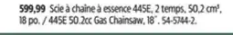 Canadian Tire Husqvarna 445E 50.2cc Gas Chainsaw, 18˝ offer