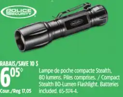 Canadian Tire Police Security Compact Stealth 80-Lumen Flashlight offer