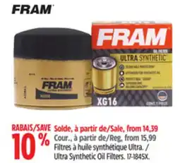 Canadian Tire Ultra Synthetic Oil Filters offer