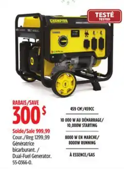 Canadian Tire Champion Dual-Fuel Generator offer