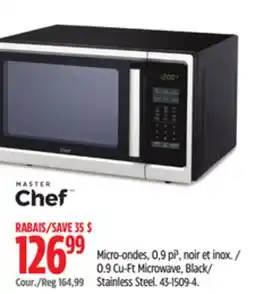 Canadian Tire Master-Chef 0.9 Cu-Ft Microwave, Black Stainless Steel offer