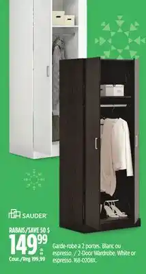 Canadian Tire Sauder 2-Door Wardrobe offer