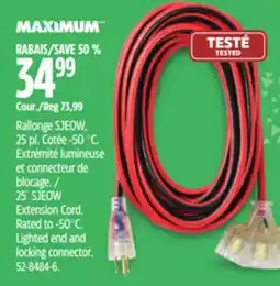 Canadian Tire Maximum 25´ SJEOW Extension Cord offer