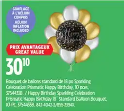 Canadian Tire Happy Birthday Sparkling Celebration Prismatic Happy Birthday 18˝ Standard Balloon Bouquet offer