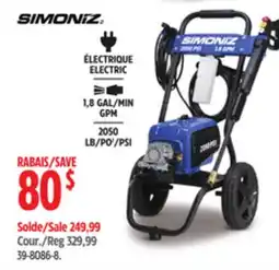 Canadian Tire Simoniz Electric Pressure Washer offer
