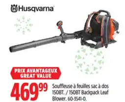 Canadian Tire Husqvarna 150BT Backpack Leaf Blower offer