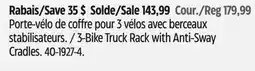Canadian Tire Raleigh 3-Bike Truck Rack with Anti-Sway Cradles offer