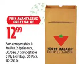 Canadian Tire Compostable 2-Ply Leaf Bags, 20-Pack offer