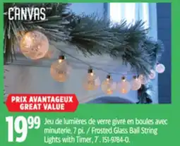 Canadian Tire CANVAS Frosted Glass Ball String Lights with Timer, 7´ offer
