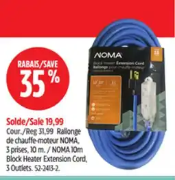 Canadian Tire NOMA 10m Block Heater Extension Cord, 3 Outlets offer