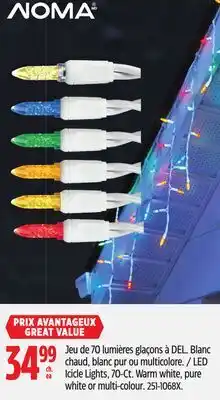 Canadian Tire NOMA LED Icicle Lights, 70-Ct offer
