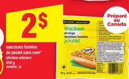 Maxi SAUCISSES FUMÉES DE POULET SANS NOM | chicken wieners, 450 g offer