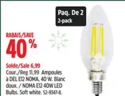 Canadian Tire NOMA E12 40W LED Bulbs offer