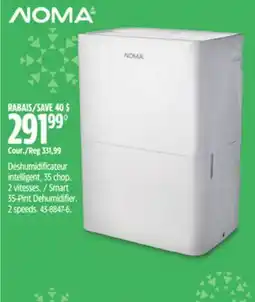 Canadian Tire Smart 35-Pint Dehumidifier. 2 speeds offer