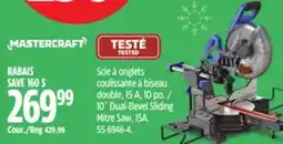 Canadian Tire Mastercraft 10˝ Dual-Bevel Sliding Mitre Saw offer