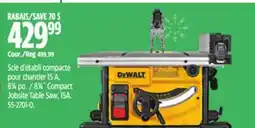 Canadian Tire DEWALT 81⁄4˝ Compact Jobsite Table Saw, 15A offer