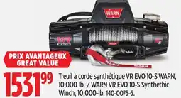 Canadian Tire WARN VR EVO 10-S Synthethic Winch, 10,000-lb offer