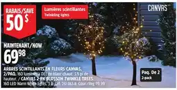 Canadian Tire CANVAS 2-PK BLOSSOM TWINKLE TREES. 160 LED Warm White lights offer