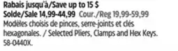 Canadian Tire Irwin Selected Pliers, Clamps and Hex Keys offer