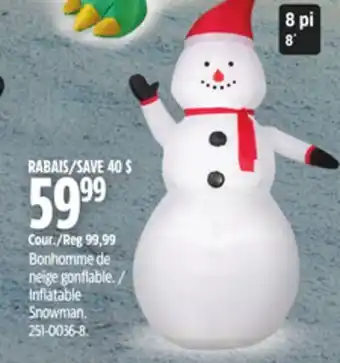 Canadian Tire Inflatable Snowman offer