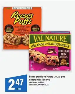 Maxi BARRES GRANOLA VAL NATURE 130-210 G OU GENERAL MILLS 120-160 G offer