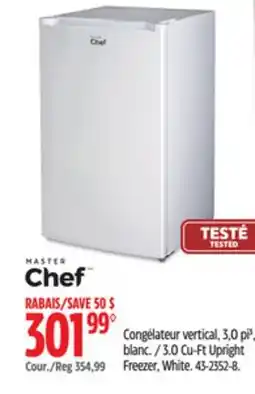 Canadian Tire MASTER Chef 3.0 Cu-Ft Upright Freezer, White offer