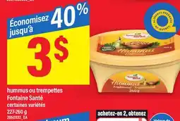 Maxi HUMMUS OU TREMPETTES FONTAINE SANTÉ, 227-260 G offer