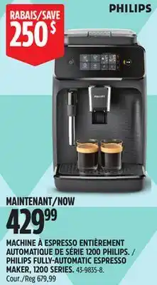 Canadian Tire PHILIPS FULLY-AUTOMATIC ESPRESSO MAKER, 1200 SERIES offer