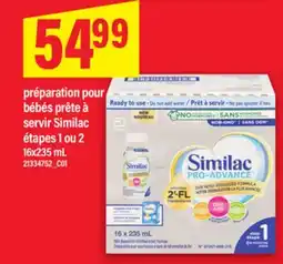 Maxi PRÉPARATION POUR BÉBÉS PRÊTE À SERVIR SIMILAC ÉTAPES 1 OU 2 16X235 ML offer