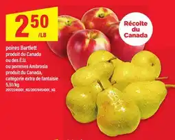Maxi POIRES BARTLETT OU POMMES AMBROSIA offer