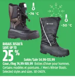 Canadian Tire Men's Winter Boots offer