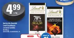 Maxi BARRES DE CHOCOLAT LINDT EXCELLENCE, 50-100 g offer