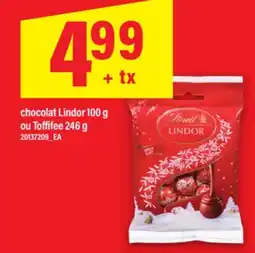 Maxi CHOCOLAT LINDOR, 100 G OU TOFFIFEE, 246 G offer