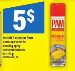 Maxi ENDUIT À CUISSON PAM | COOKING SPRAY, 141/170 G offer
