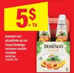 Maxi BOISSON NON ALCOOLISÉE AU VIN CASAL DOMINGO, 4X341 ML offer