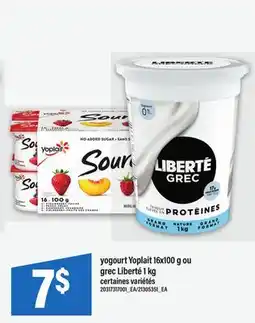 Maxi YOGOURT YOPLAIT 16X100 G OU GREC LIBERTÉ 1 KG offer