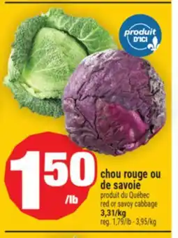 Super C CHOU ROUGE OU DE SAVOIE | RED OR SAVOY CABBAGE offer
