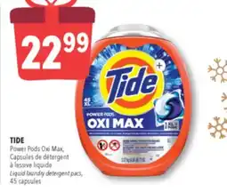 Familiprix TIDE, Power Pods Oxi Max, Capsules Liquid laundry detergent pacs, 45 capsules offer