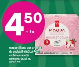 Maxi EAU PÉTILLANTE AUX ARÔMES DE COCKTAIL M'AQUA PCMD, 6X355 ML offer