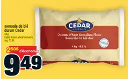 Super C semoule de blé durum Cedar | Cedar durum wheat semolina offer