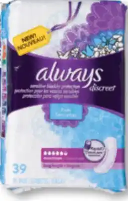 Familiprix ALWAYS Discreet, Selected incontinence pads or underwears offer