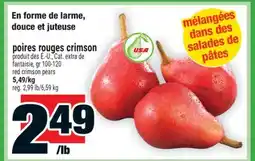 Super C POIRES ROUGES CRIMSON | RED CRIMSON PEARS offer