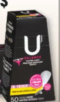 Familiprix U by Kotex Balance thong liner regular 50un offer