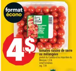 Super C TOMATES RAISINS DE SERRE OU MÉLANGÉES | SMALL TOMATOES offer