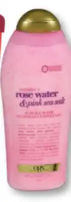Familiprix OGX sensitive rose water & pink sea salt scrub & wash 577ml offer