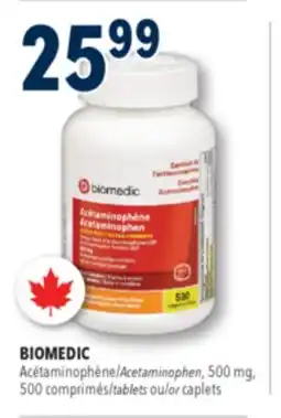 Familiprix BIOMEDIC, Acetaminophen, 500mg, 500 tablets or caplets offer