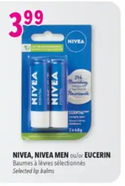 Familiprix NIVEA, NIVEA MEN or EUCERIN Selected lip balms offer