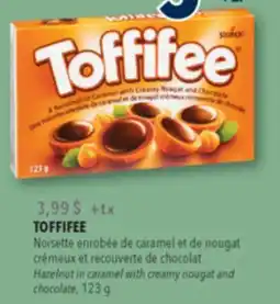 Familiprix TOFFIFEE, Hazelnut in caramel with creamy nougat and chocolate, 123 g offer