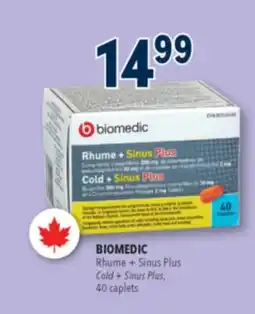Familiprix BIOMEDIC, Cold + Sinus Plus, 40 caplets offer